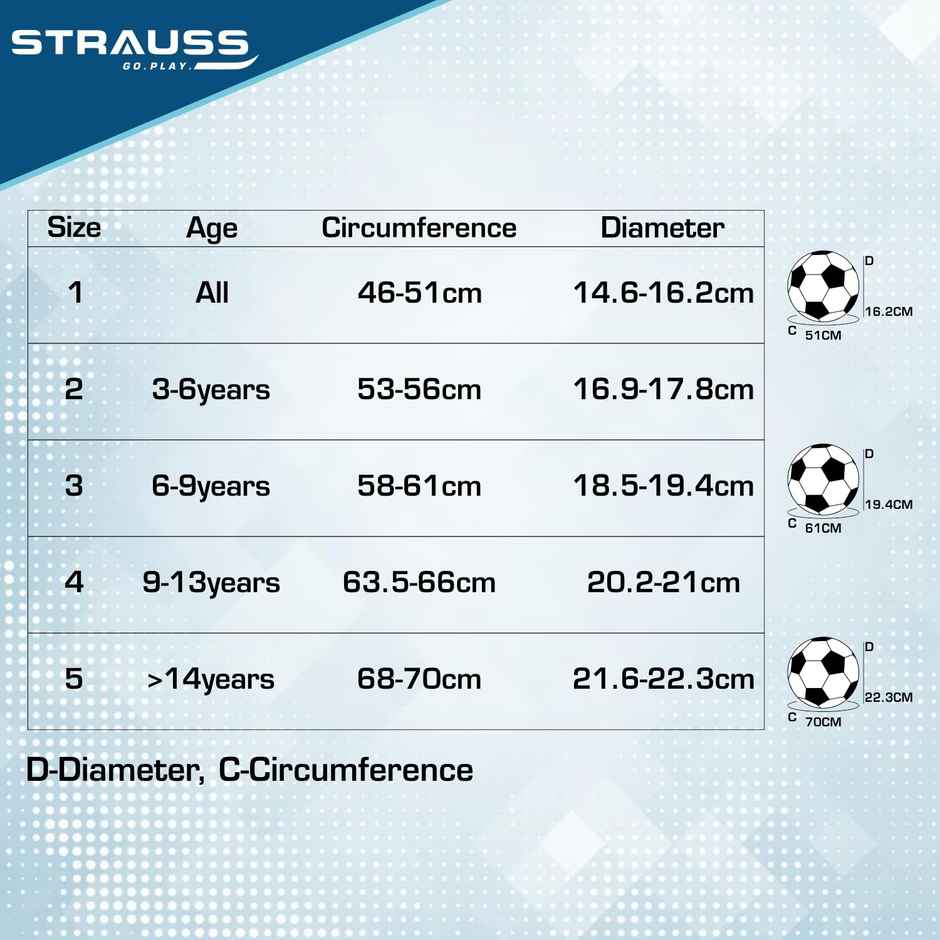 Strauss Champ Football, Size 3, White (for Kids)