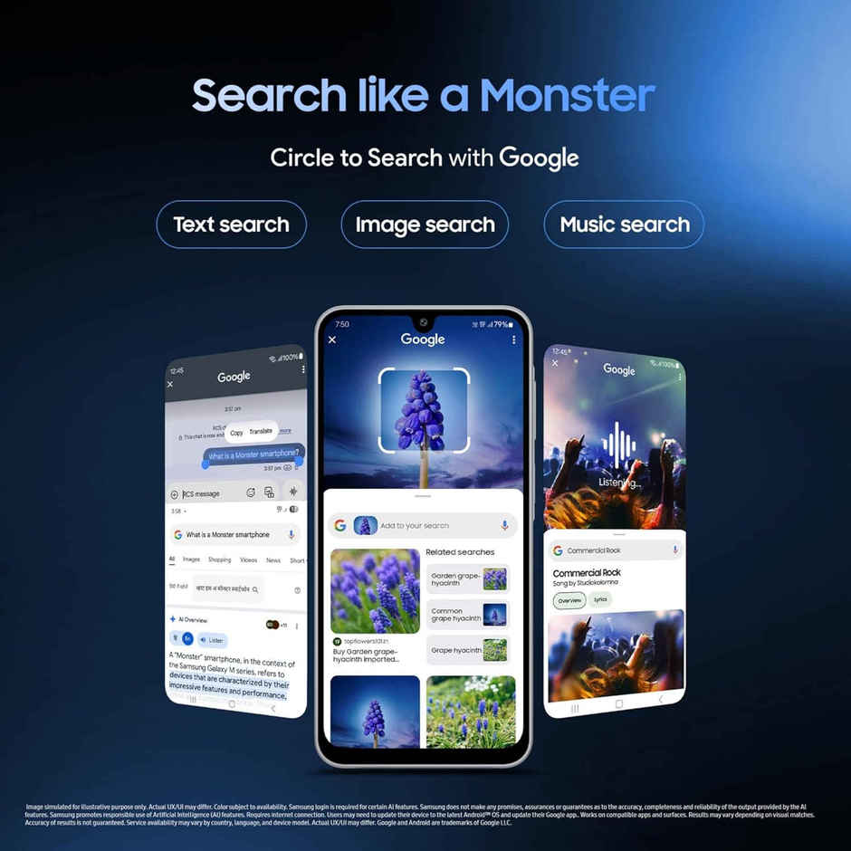 Samsung Galaxy M17 5G Circle to Search | Gemini Live | 4GB RAM, 128GB Storage | Moonlight Silver