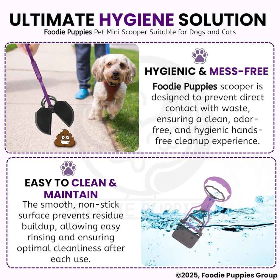 Foodie Puppies Mini Pet Pooper Scooper | Durable, Non Breakable for Dogs and Cats