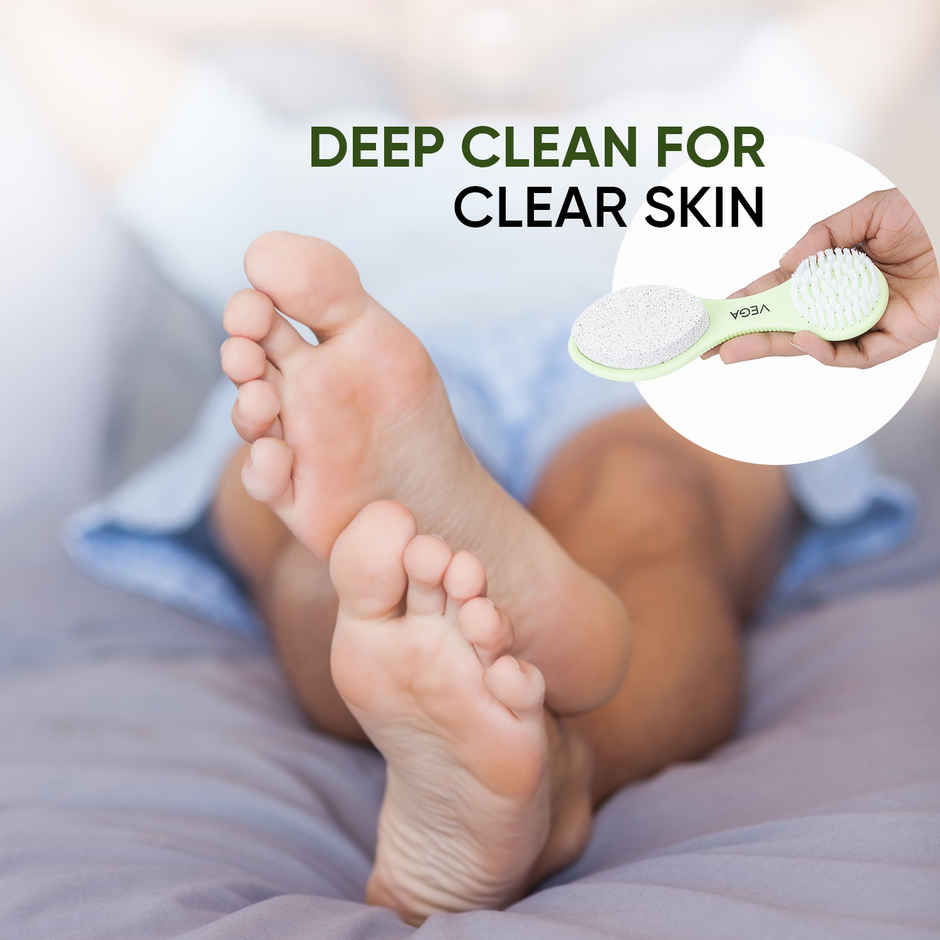 VEGA 3 In 1 Pedicure Brush Kit Tool For Cleanse Scrub & File Dead Skin | Pd-20