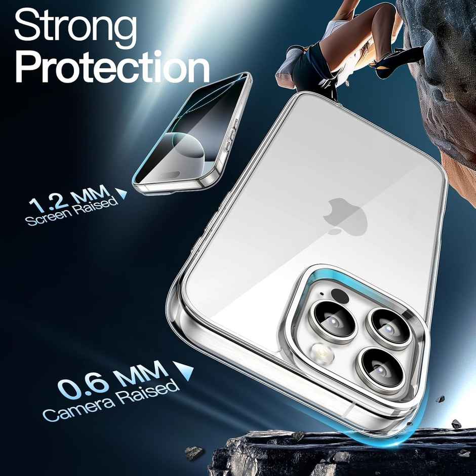 ExpressB For iPhone 16 Pro Case Cover Anti-Scratch Camera Protect Pc+Tpu Transparent - Clear