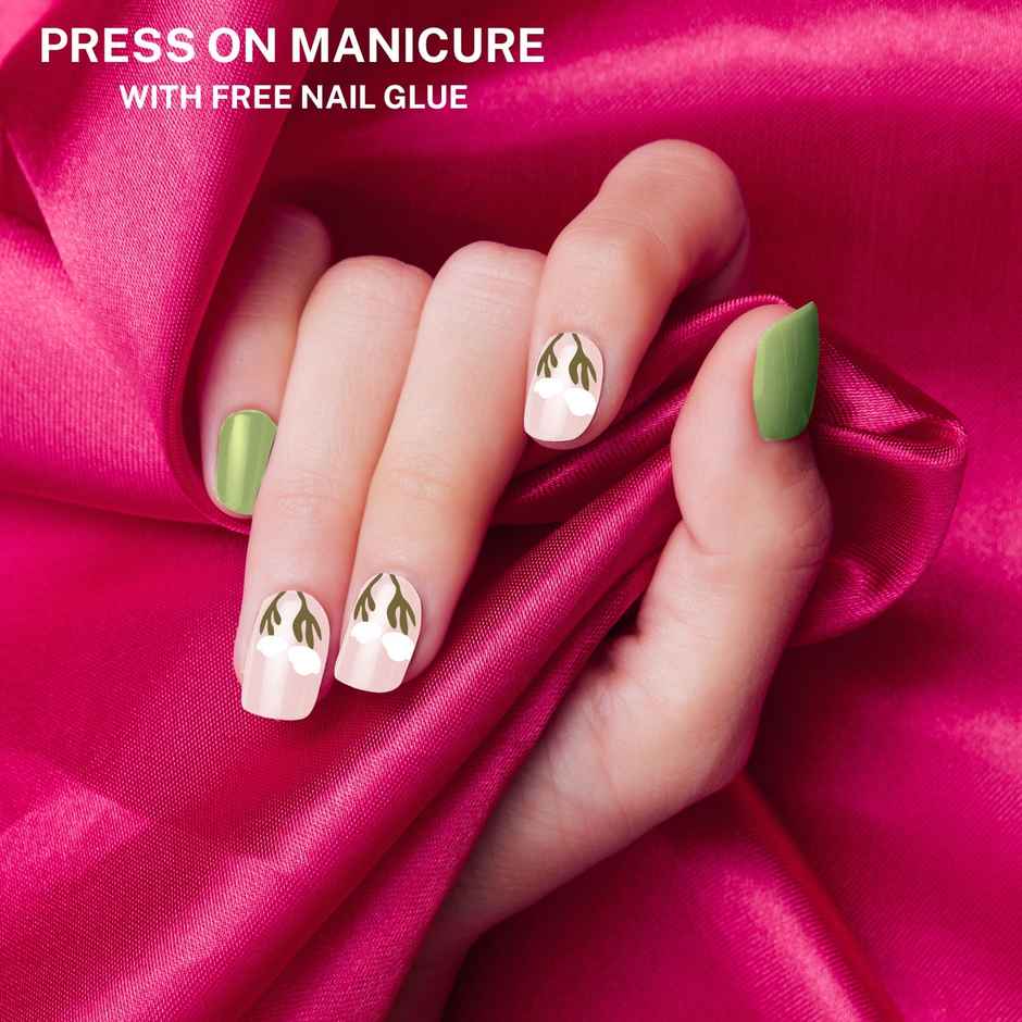 Jaquline USA Pressonmanicure - Transparent and Green Shade