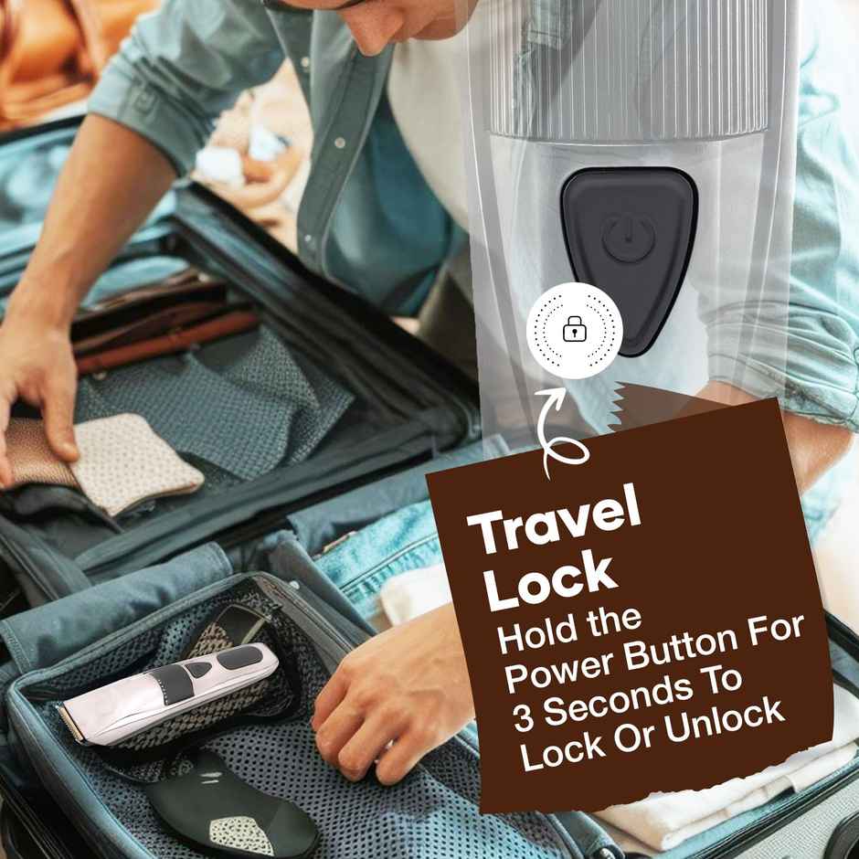 Vega P3 Battery Powered Trimmer for Men, USB C Type, 160 Mins Runtime & 2 Beard Comb, (VHTH-27)