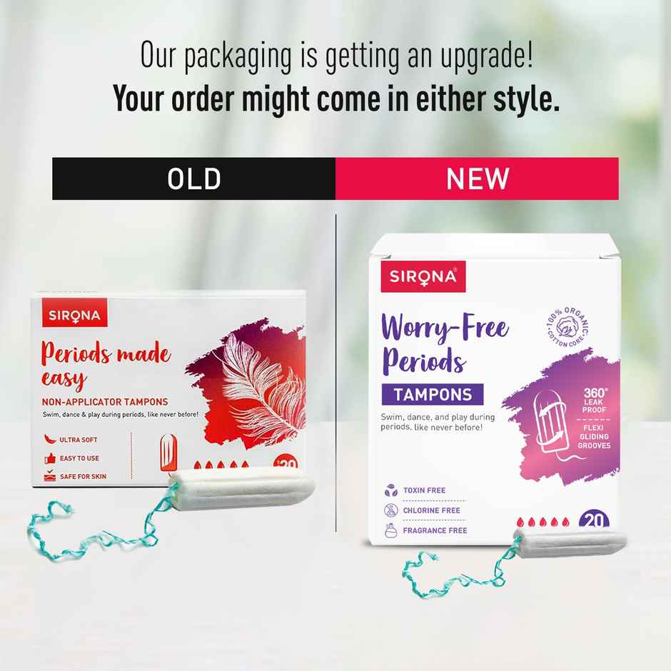 Sirona Super Plus Tampons for Heavy Flow | Organic Cotton Core | High Absorbency | Leak-Proof