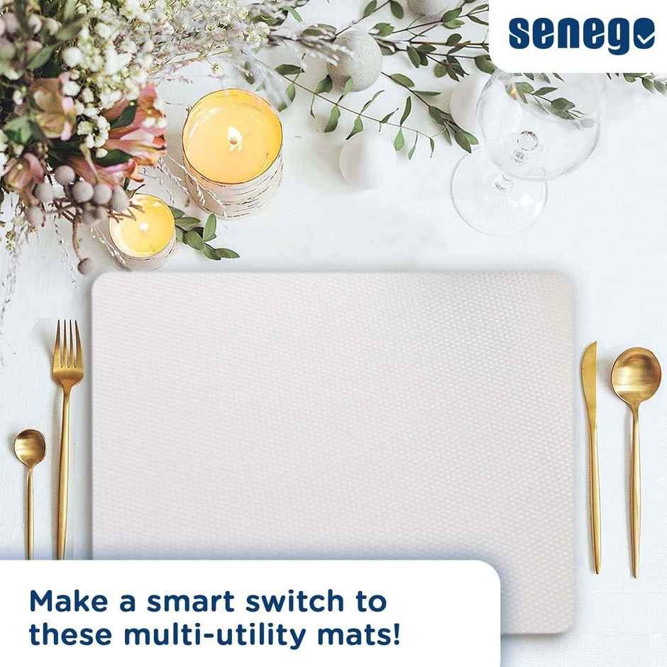 Senego Anti Slip Mat 3m, Shelf Liner Mat for Kitchen/Cupboard/Drawers/Bathroom (45 cm x 3 m), White