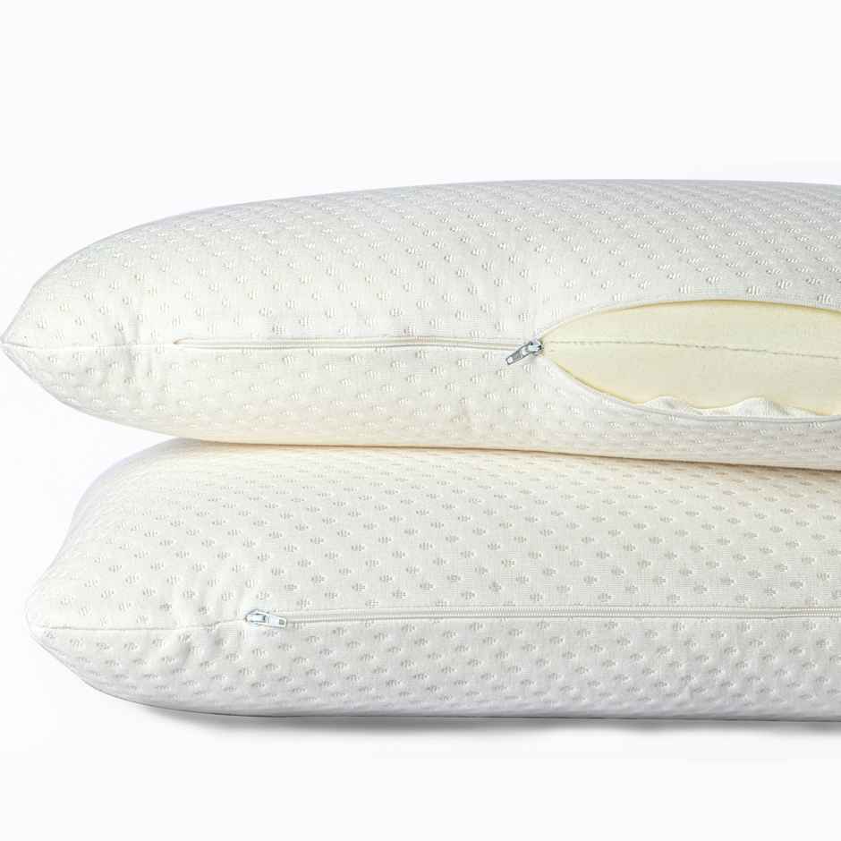 Wakefit Super Soft Foam Pillow | Regular Size | 21.5 x 13.75 x 5 inches | White | Pack of 2