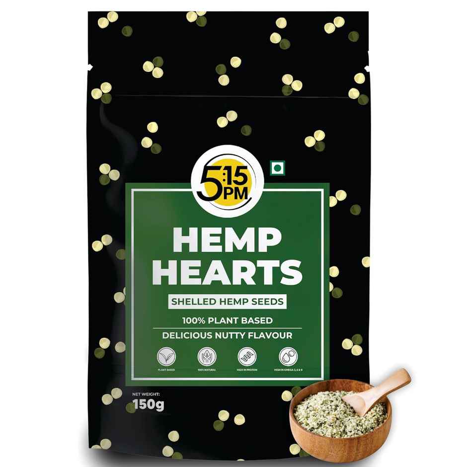 5:15PM Hemp Hearts 150g | Hulled Hemp Seeds for Eating | Raw Shelled Hemp Seeds Vegan