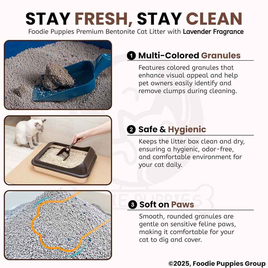 Foodie Puppies Cat Litter Sand with Lavender Fragrance for Cats and Kittens