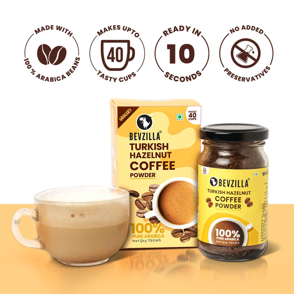 Bevzilla Turkish Hazelnut Coffee Powder