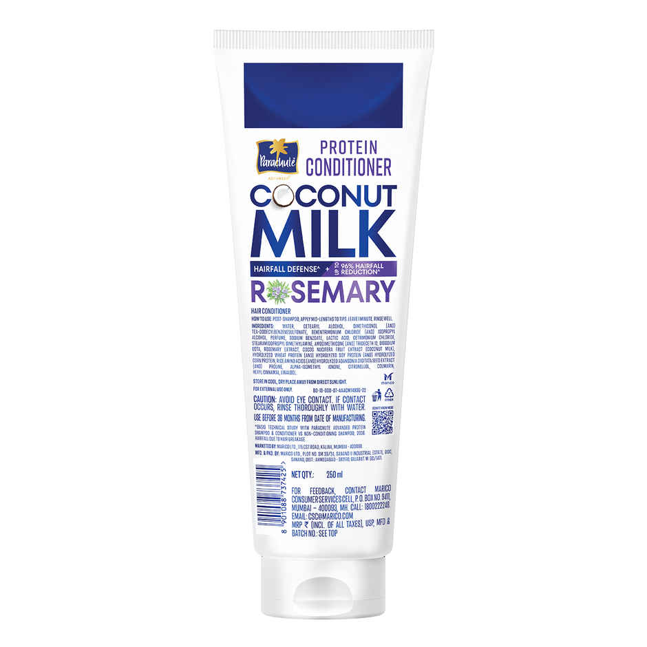 Parachute Advansed Hair Fall Defense Protein Conditioner | Coconut Milk & Rosemary | Paraben-free
