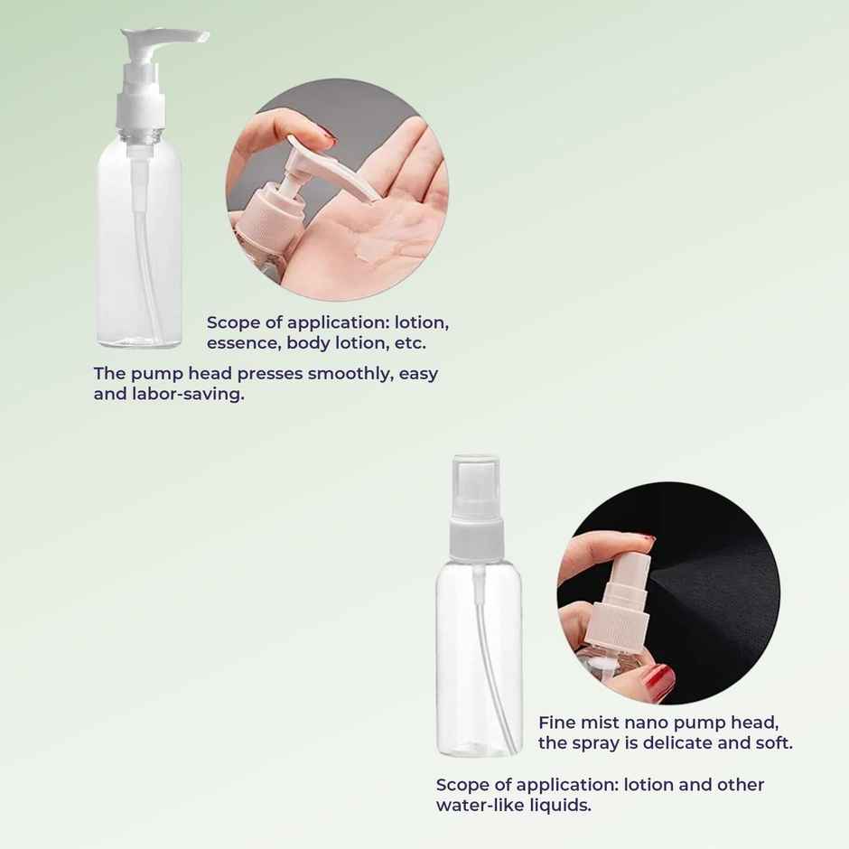Travel Bottles Kit | Portable Refillable Toiletry Containers Set | Pack of 2