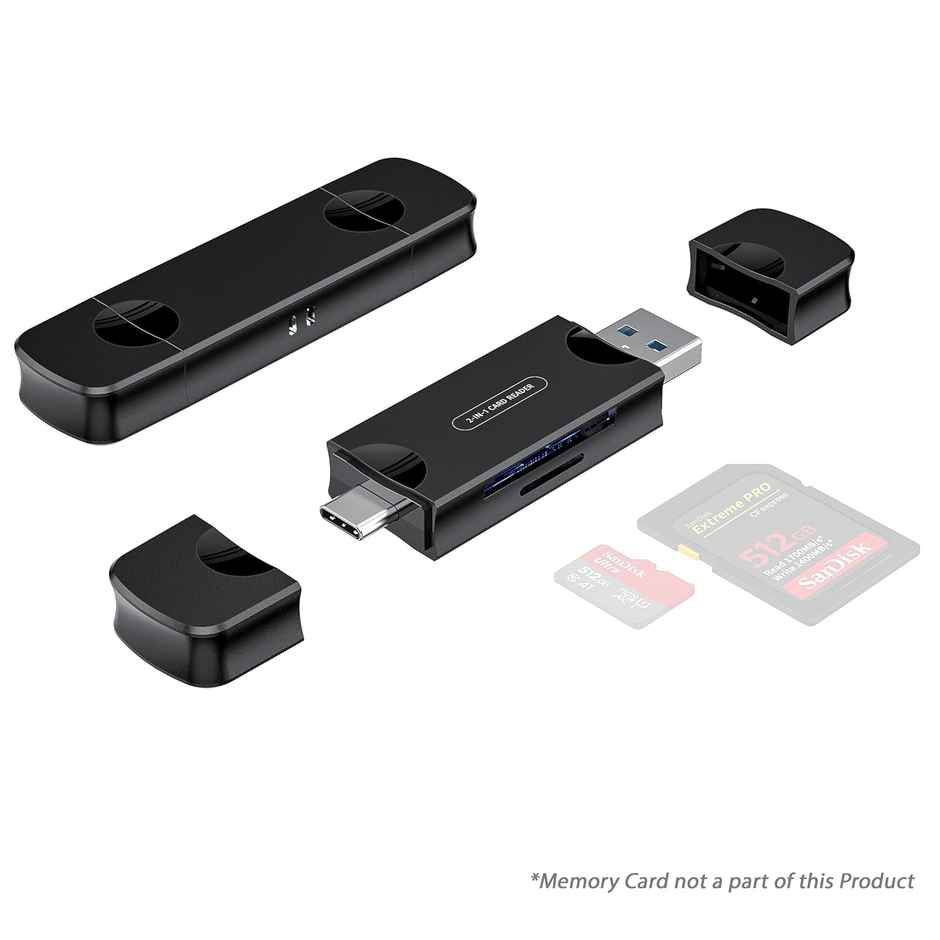 Digitek (Dcr-007) Usb-A 3.0 & Type C High-Speed Multi-Card Reader, Supports Sd/Sdhc/Sdxc & Micro