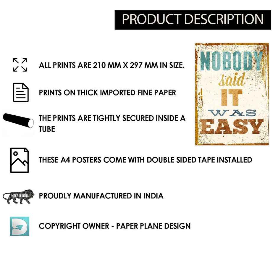 Paper Plane Design Motivational Wall Posters | Set of 12 | (29 cm x 21 cm) D26