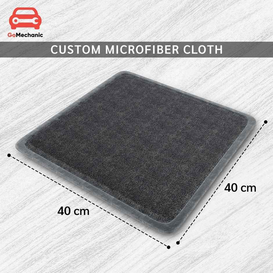 GoMechanic Microfiber Car Cleaning Cloth (4 pcs) - 350 GSM | 40 X 40 cm