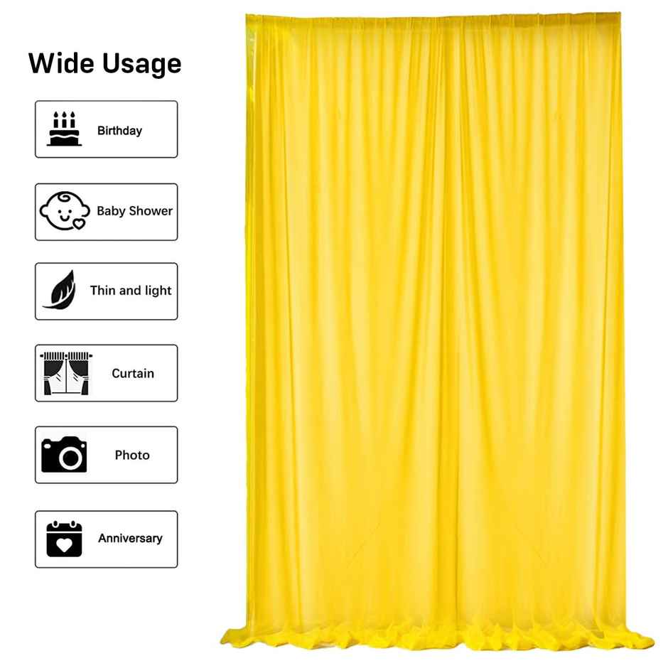 White and Yellow Net Backdrop with Triangle Hanging for Haldi Mehndi | Party Propz