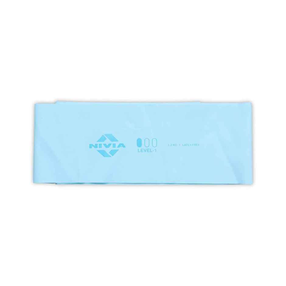 Nivia Stretch Band, Light Resistance Bands For Workout | 2.2 Kg Resistance Level - 1 | Light Blue