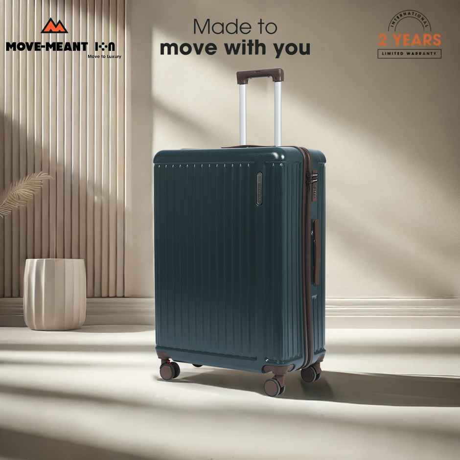 Move-Meant Travel Fun Large Suitcase Olive | PolycarbonateTrolley | 8 Wheels | Number Lock - 75 cm