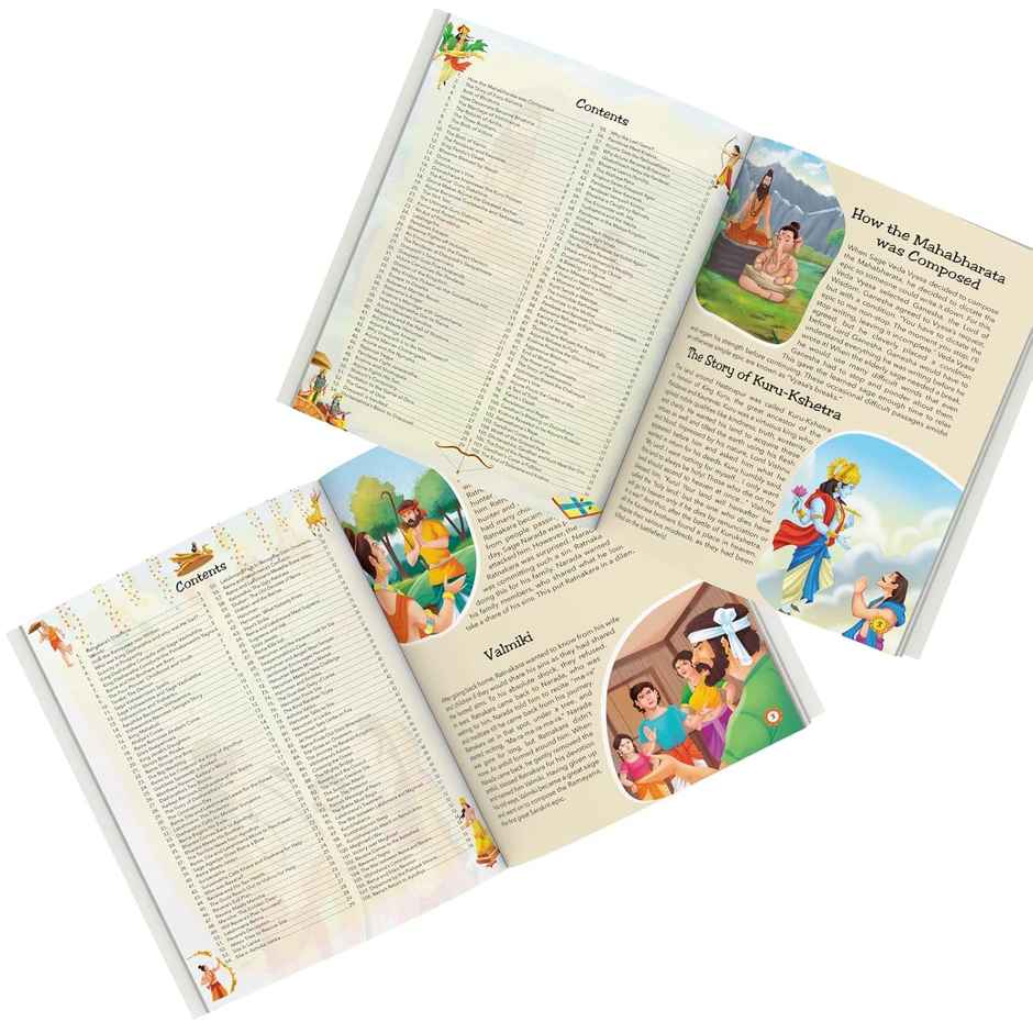 Stories from Ramayana and Mahabharata (Set of 2) (Illustrated) - Story Books for Kids