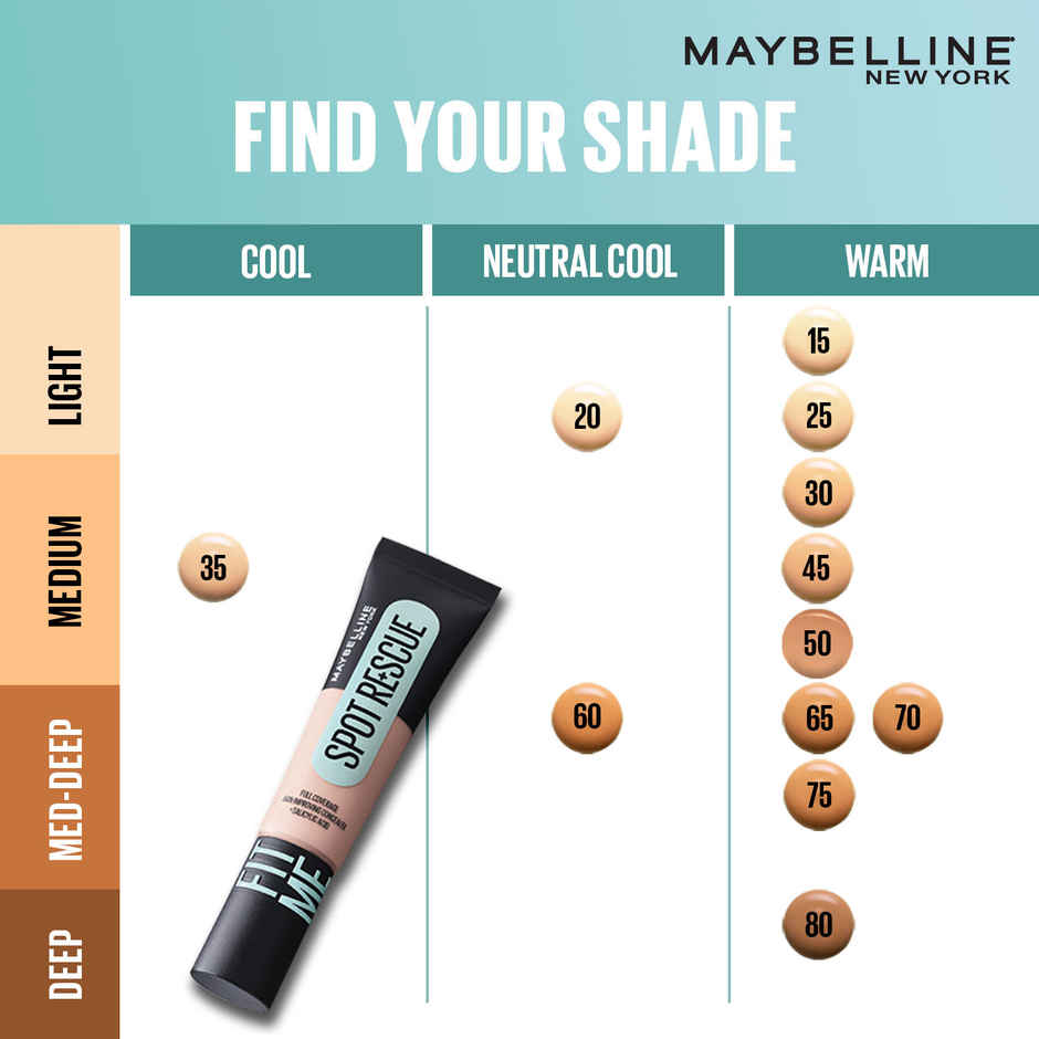 Maybelline Fit Me Spot Rescue Full Coverage Concealer, Cover+Minimize Pimples-65