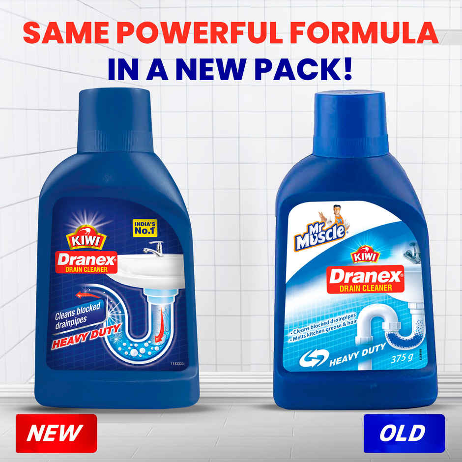 Mr. Muscle Kiwi Dranex Drain Cleaner Powder | Removes Clogs, Blockages In Just 30 Minutes