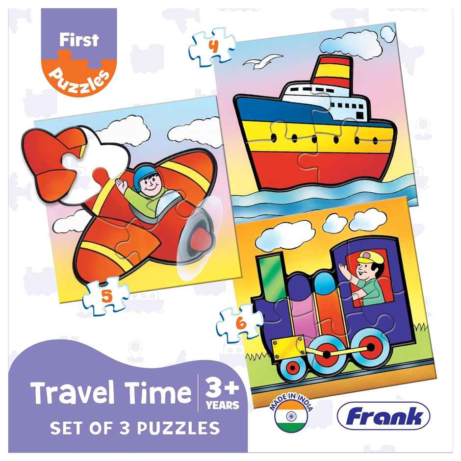 Frank Travel Time - A Set Of 3 First Puzzles- 4, 5 & 6 Pieces