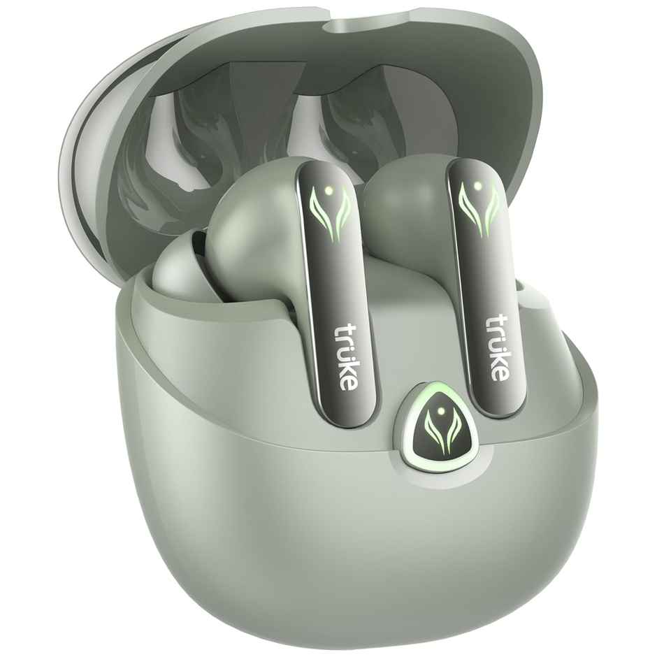 truke BTG Ultra Truly Wireless Bluetooth Earbuds with 60H Battery, 360 Spatial Audio - Mint Mist