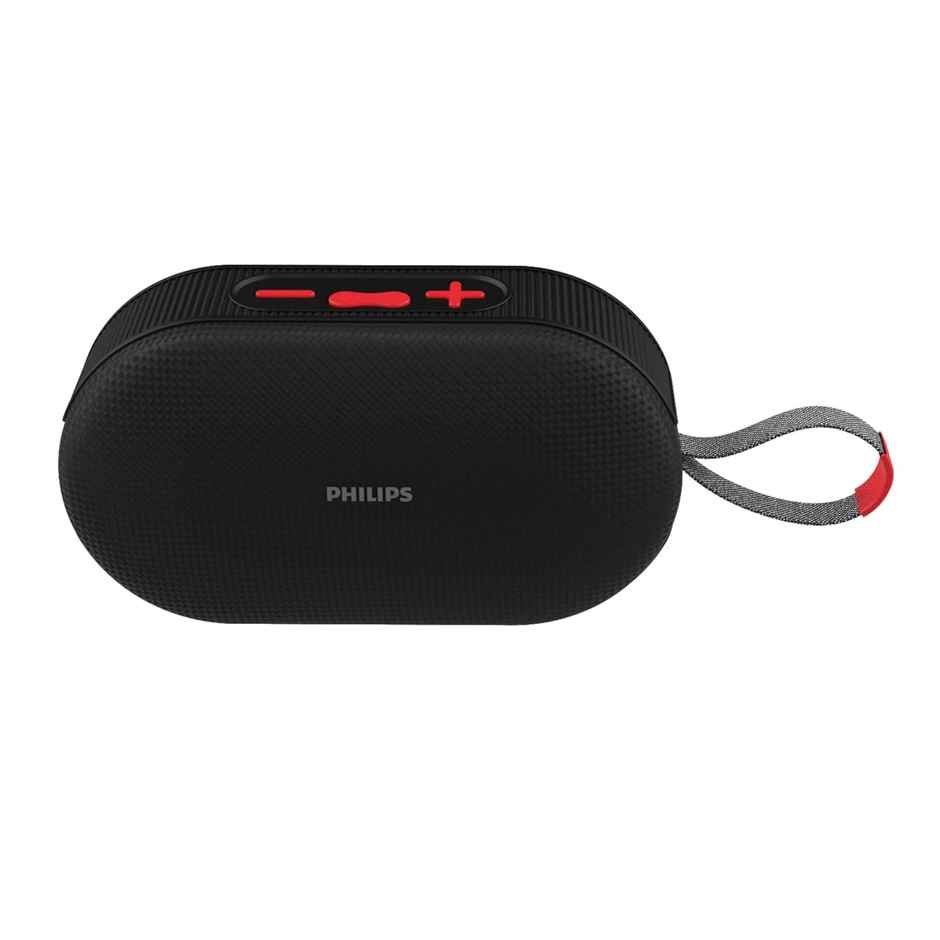 Philips TAS1400BK Bluetooth Speaker | 12W Output | Deep Bass | RGB Lights | 10H Playtime | Black
