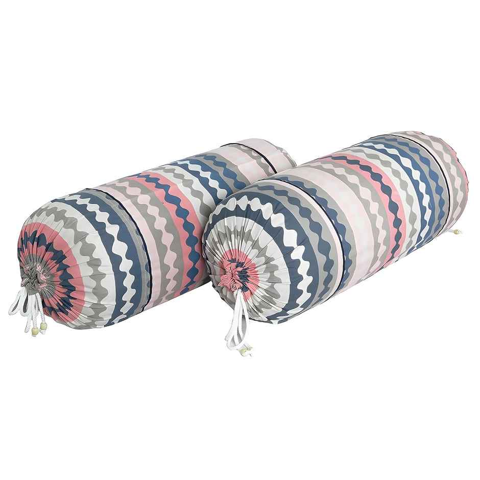 Kuber Industries Cotton Bolster Cover|Zig Zag Roll Masand Cover|16x32 Inch|Pack of 2|Multicolor