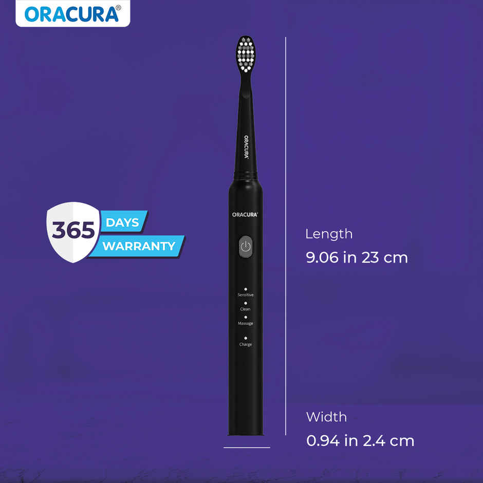 Oracura SB200 Sonic Lite Rechargeable Electric Toothbrush Black