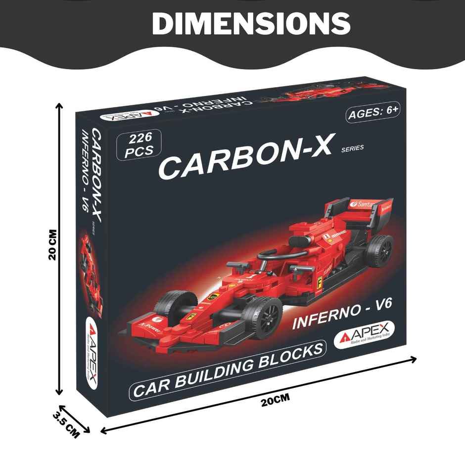 Apex Carbon-X Inferno F1 Building Blocks 226 Pieces | STEM Construction Toy