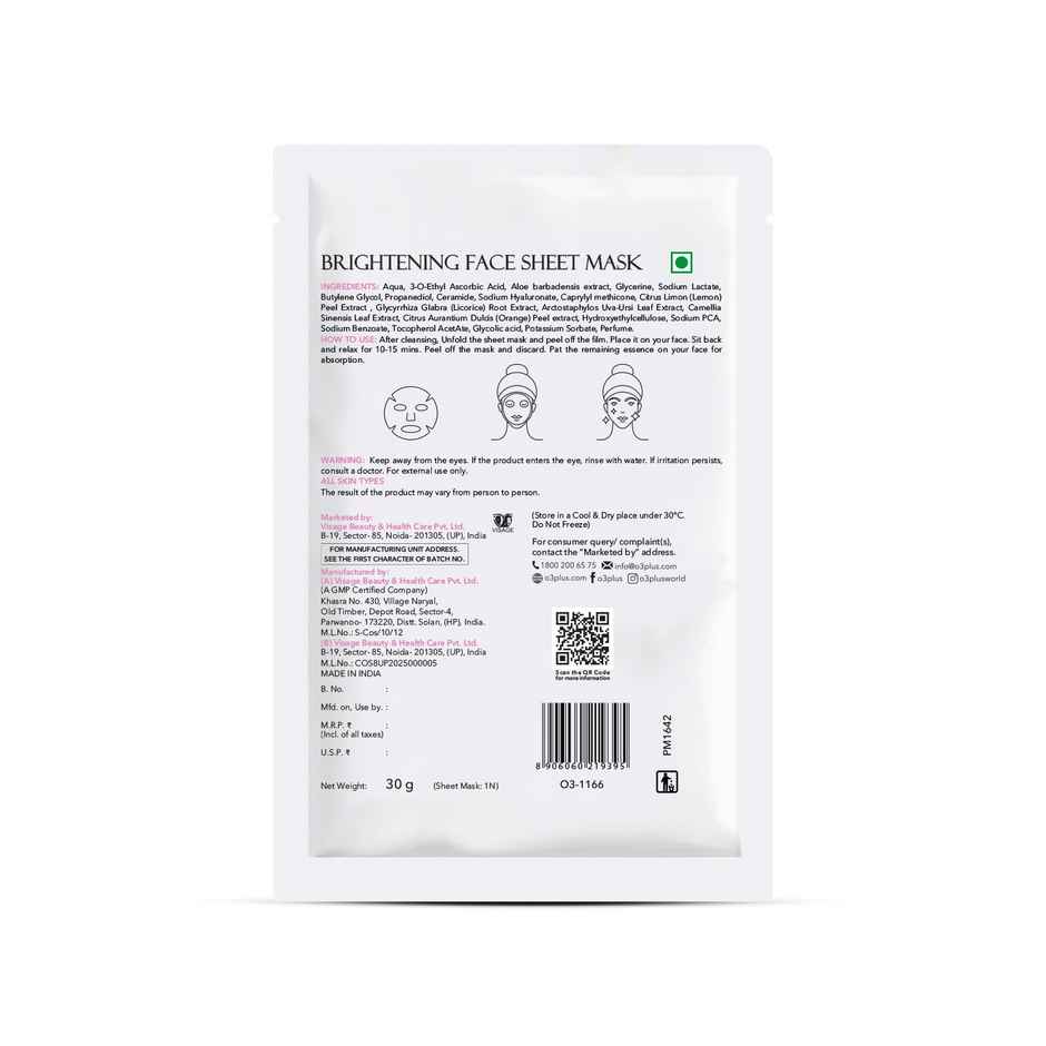 O3+ Facialist Brightening Face Sheet Mask With Glycolic