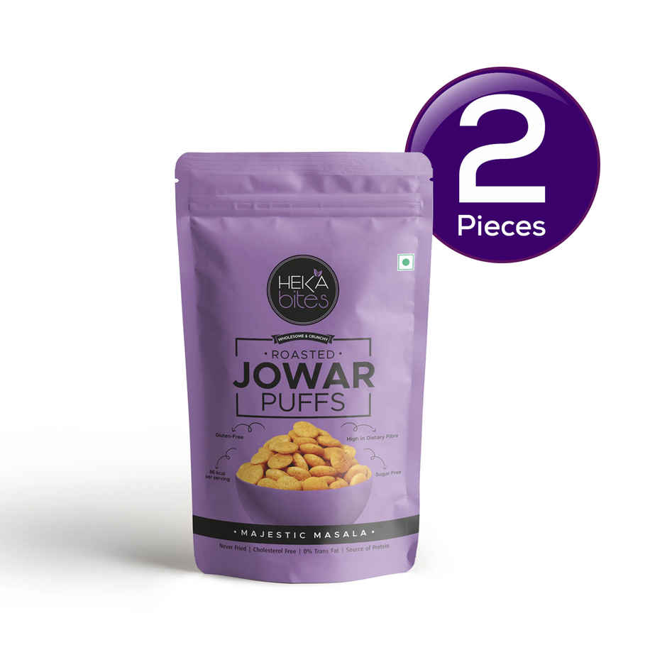 Heka Bites Roasted Jowar Puffs Majestic Masala - Low Calorie & Healthy Snacks Combo