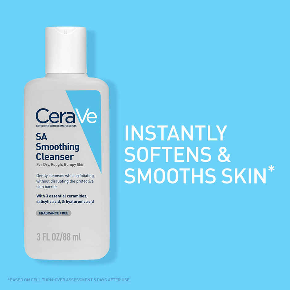 CeraVe SA Smoothing Cleanser For Dry Rough & Bumpy Skin | Face wash with Salicylic Acid & Ceramides