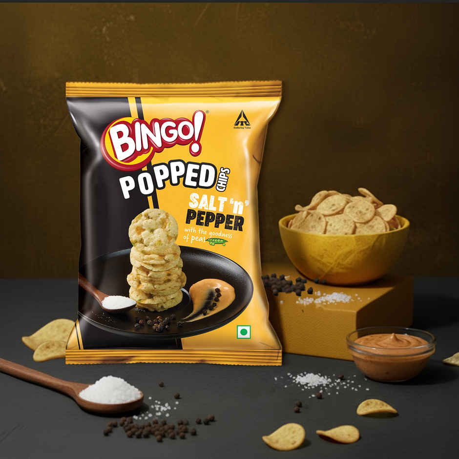 Bingo! Popped Chips Salt N Pepper | Crunchy & Savoury