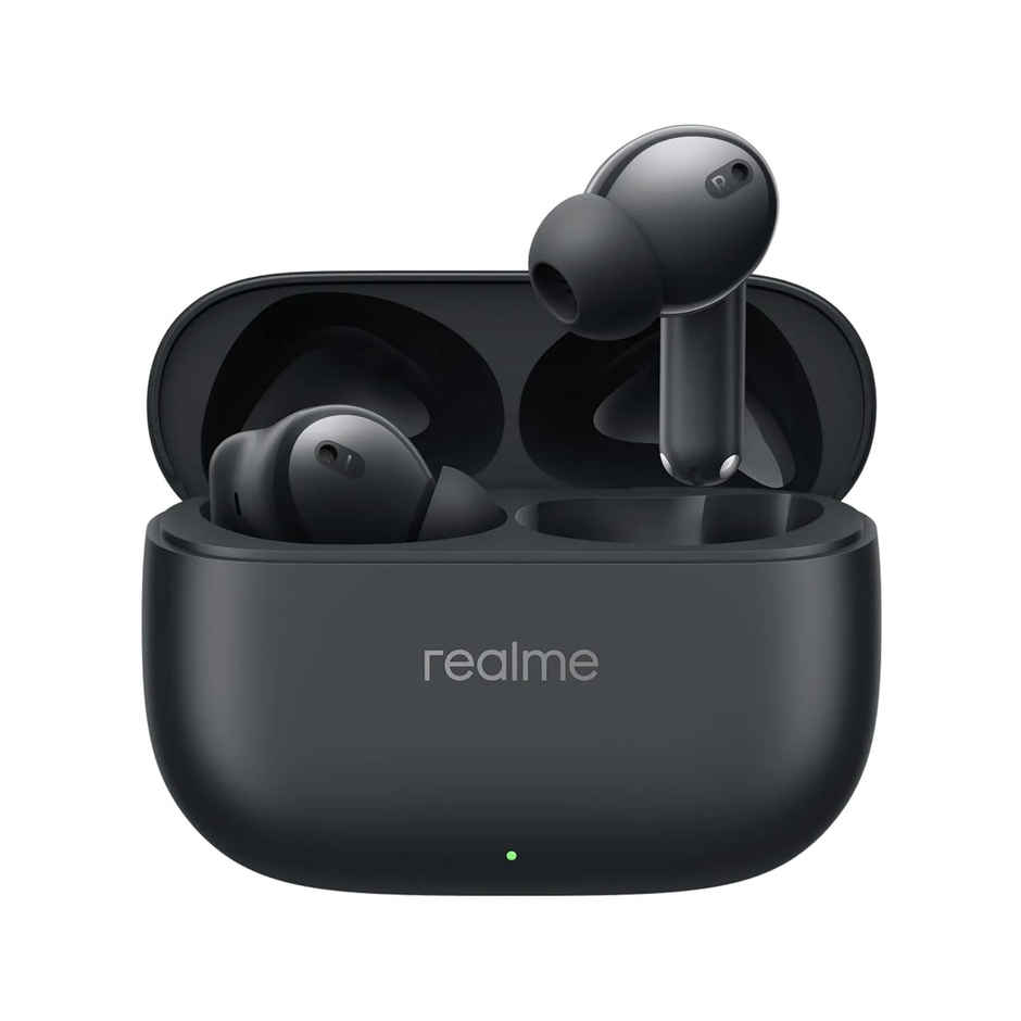 Realme Buds T310 in-Ear TWS Earbuds with 46dB Hybrid ANC, 360 Degree Spatial Audio, 12.4mm Dynamic Bass Driver, Upto 40Hrs Battery and Fast Charging - Vibrant Black