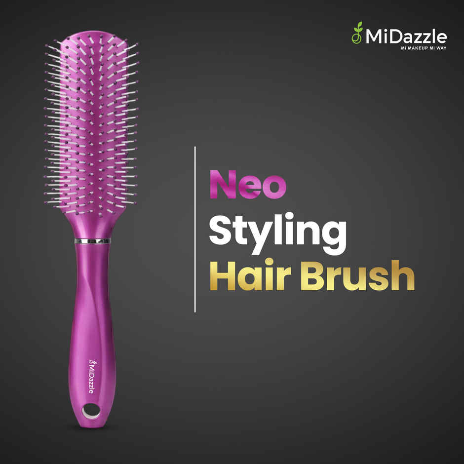 Midazzle Styling |NEO Flat Pink Hair Brush for All type Hair |MIHB0038