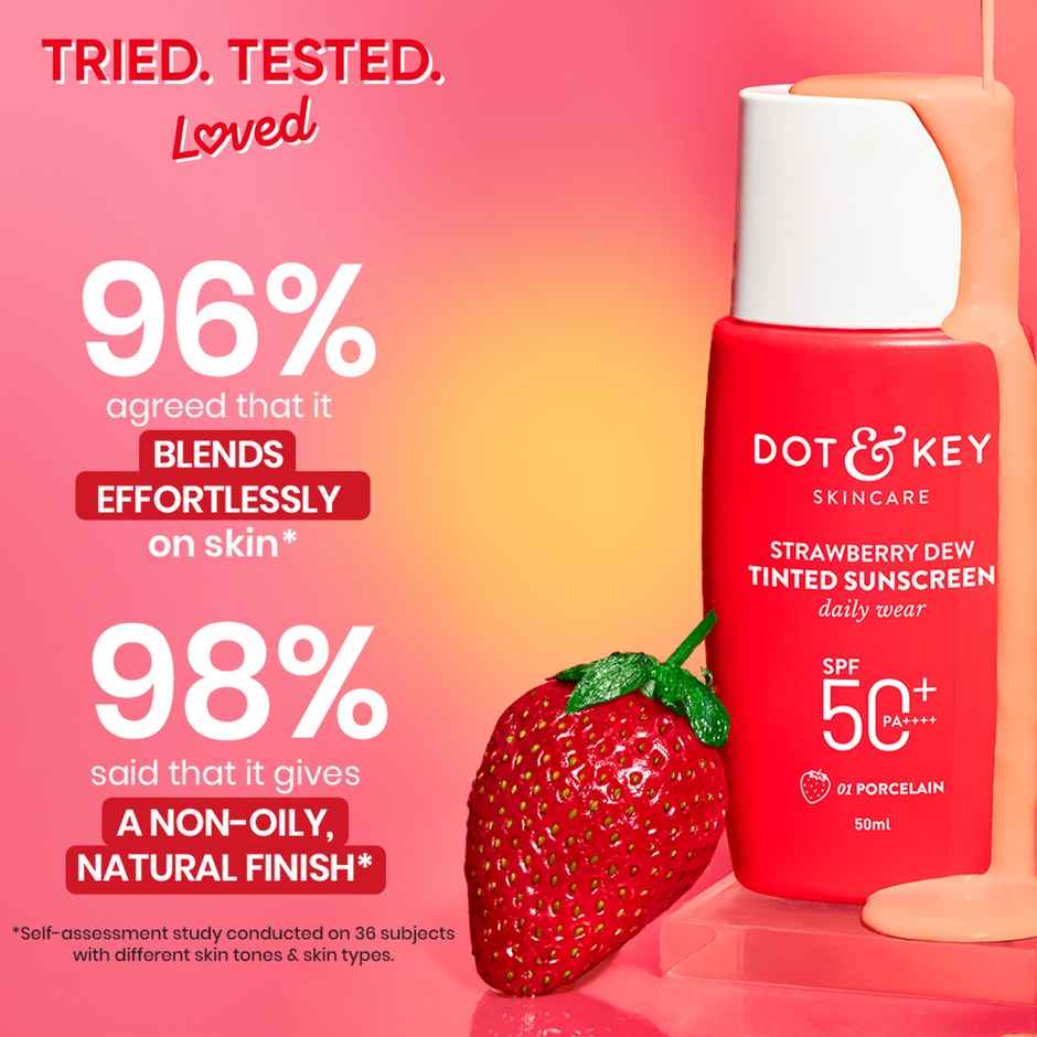 Dot & Key Strawberry Dew Tinted Sunscreen SPF 50+ PA++++ - 01 Porcelain Combo