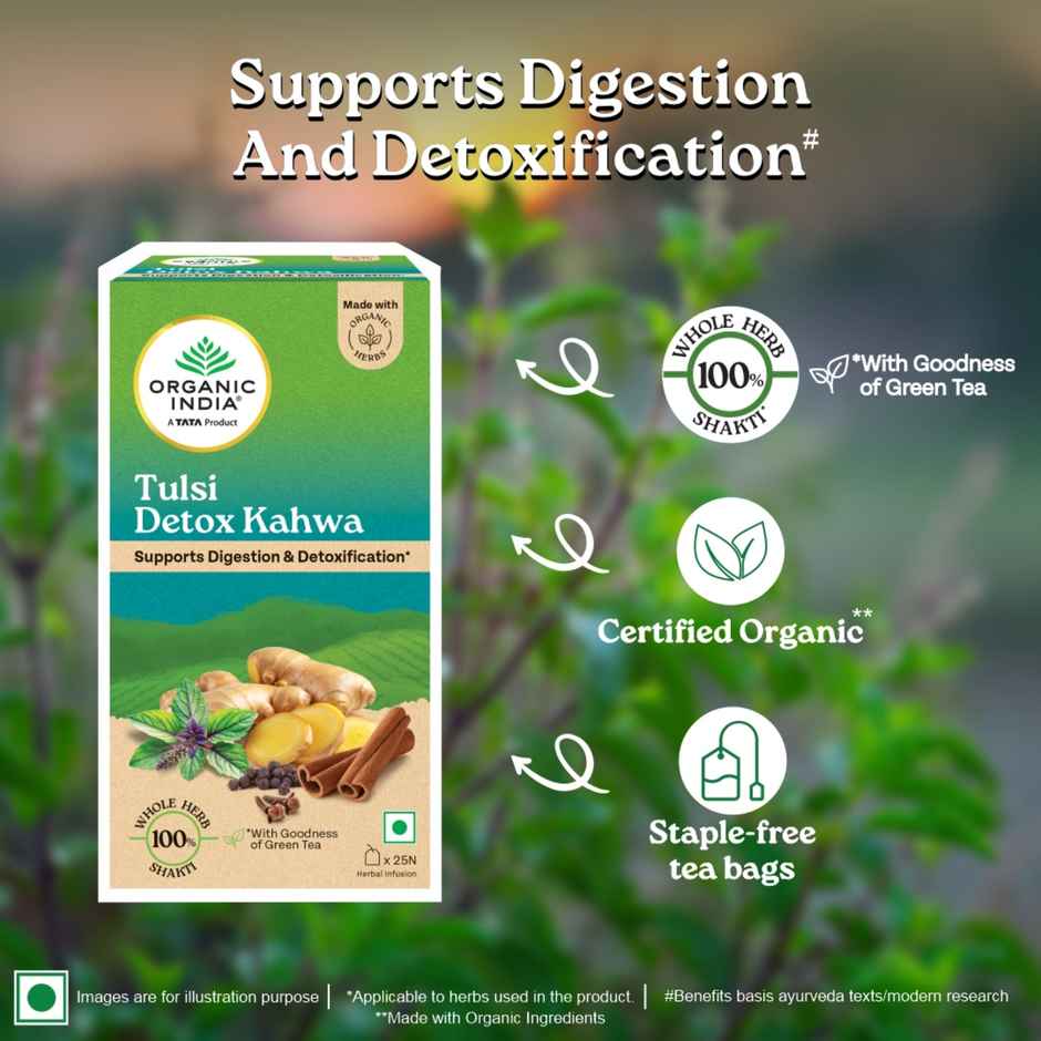 Organic India Tulsi Detox Kahwa Herbal Infusion Bags