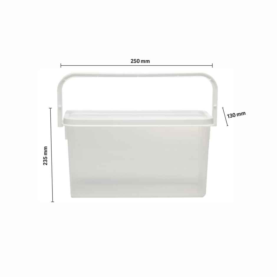 Gluman Pick N Carry Multipurpose Storage Box with Lid | White - 3.3 L