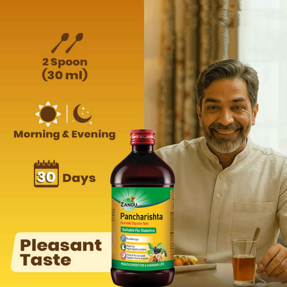Zandu Pancharishta Ayurvedic Digestive Tonic, Suitable for Diabetics