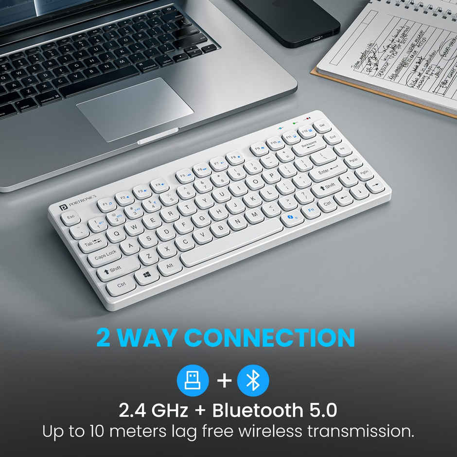 Portronics Bubble Wireless Keyboard White