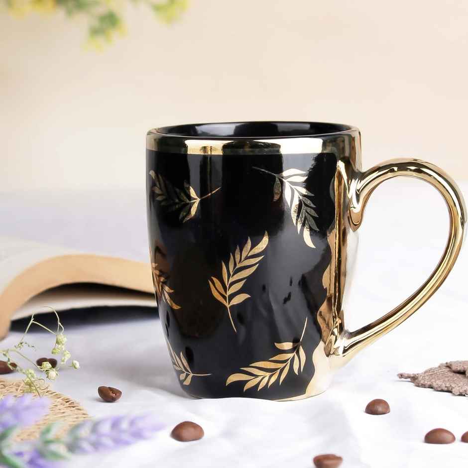 The Earth Store Golden Vine Ceramic Coffee Mug | 250 ml