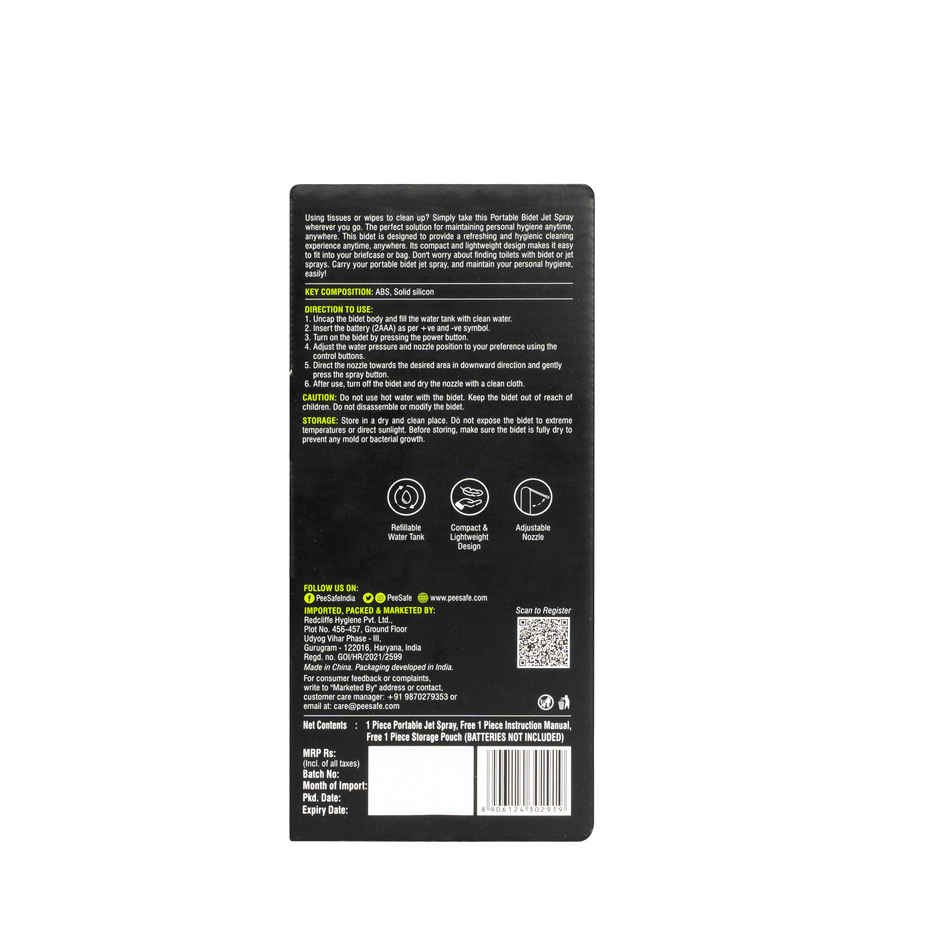 Pee Safe Portable Jet Spray | Convenient, Travel-Friendly & Easy to Carry