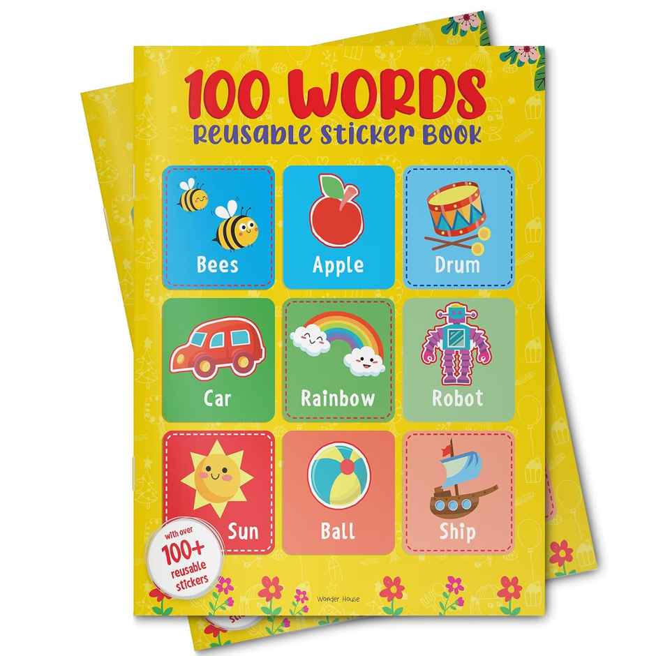100 Words Reusable Sticker Book For Children