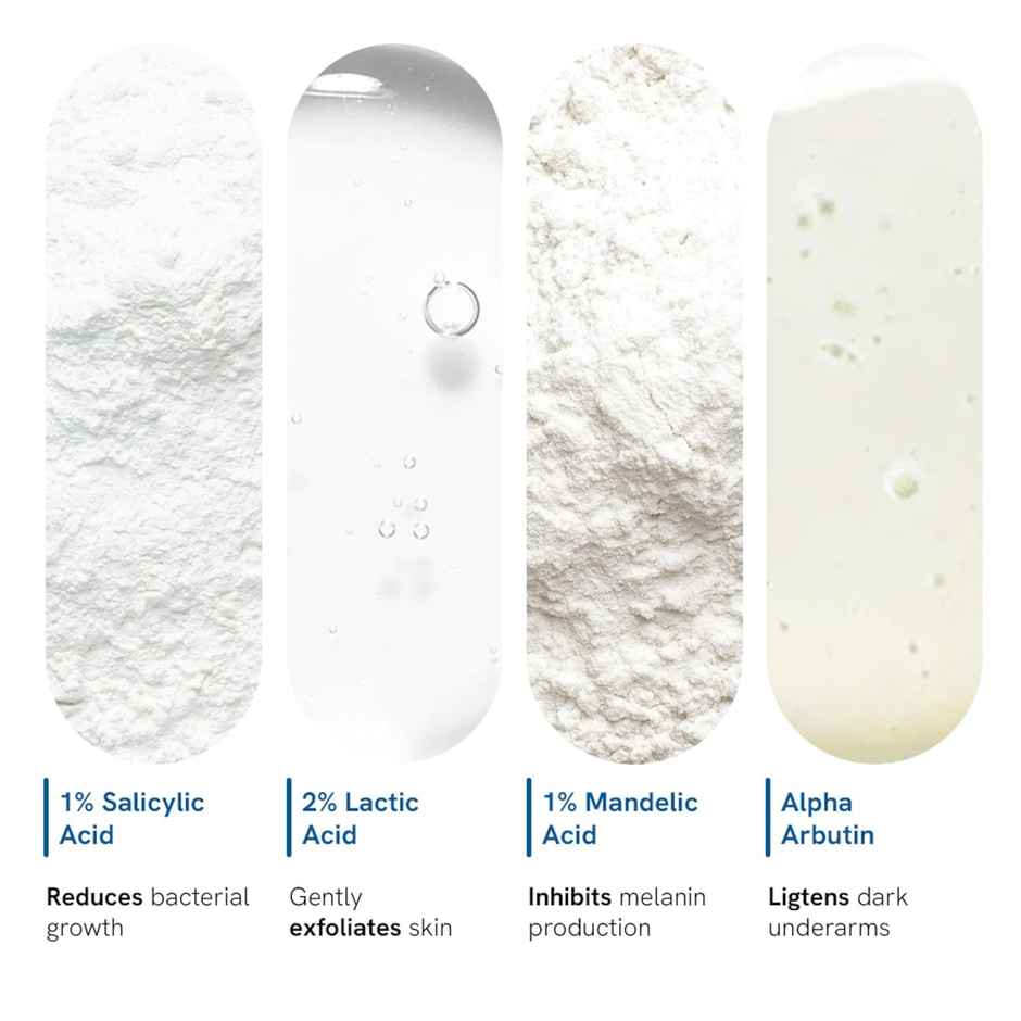 Be Bodywise 4% AHA BHA Under Arm Roll On | Controls Odour & Reduces Pigmentation | Flora Fragrance