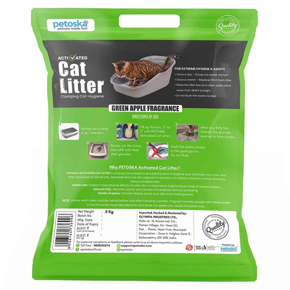 Petoska Bentonite Cat Litter | Green Apple Fragrance