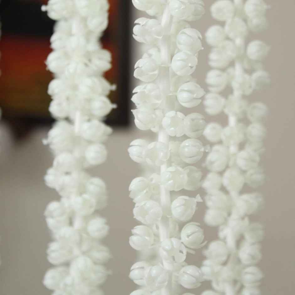 Tied Ribbons Set of 6 Artificial Mogra Jasmine Flower Garlands (152.4 Cm)