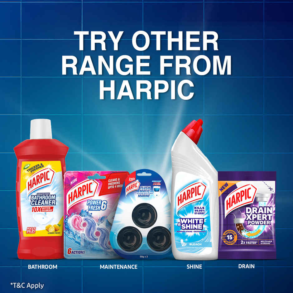 Harpic Original Toilet Cleaner Liquid (600ml) & Harpic Bathroom Ultra 10X Tough Stain Remover Petal (500ml) Combo