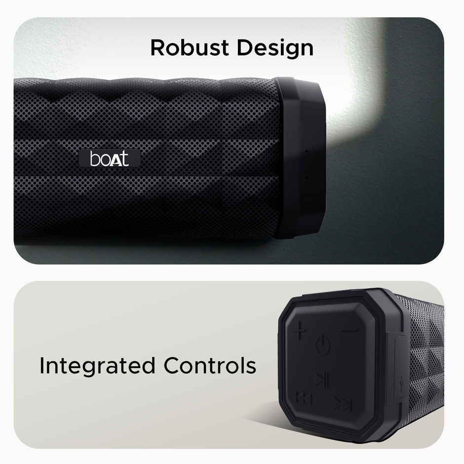 boAt Stone 650 BT Speaker w/ 10W Sound, 7H Playtime, IPX5 & Integrated Controls (Charcoal Black)