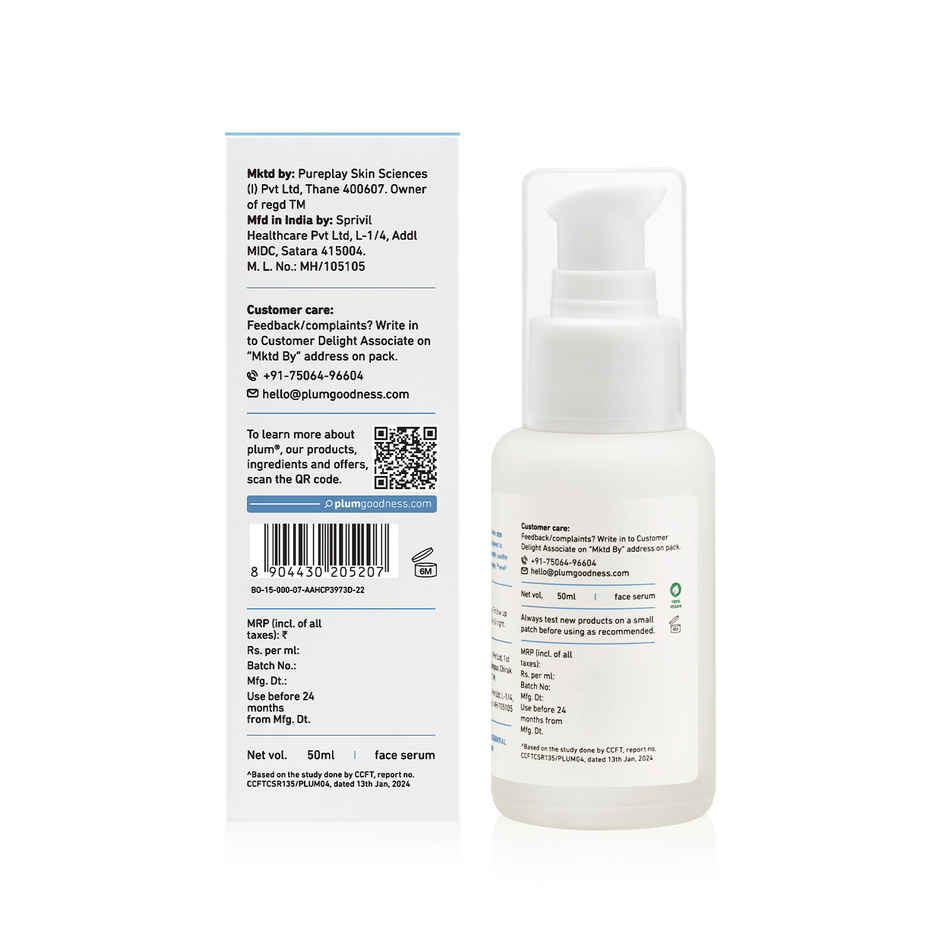 Plum 10% Niacinamide Face Serum For Clear, Bright Skin | Fades Blemishes & Acne Marks